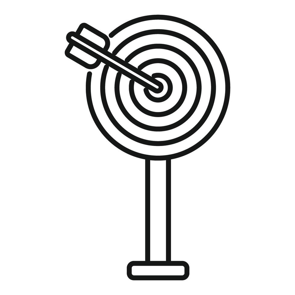 Bullseye with arrow line art illustration vector