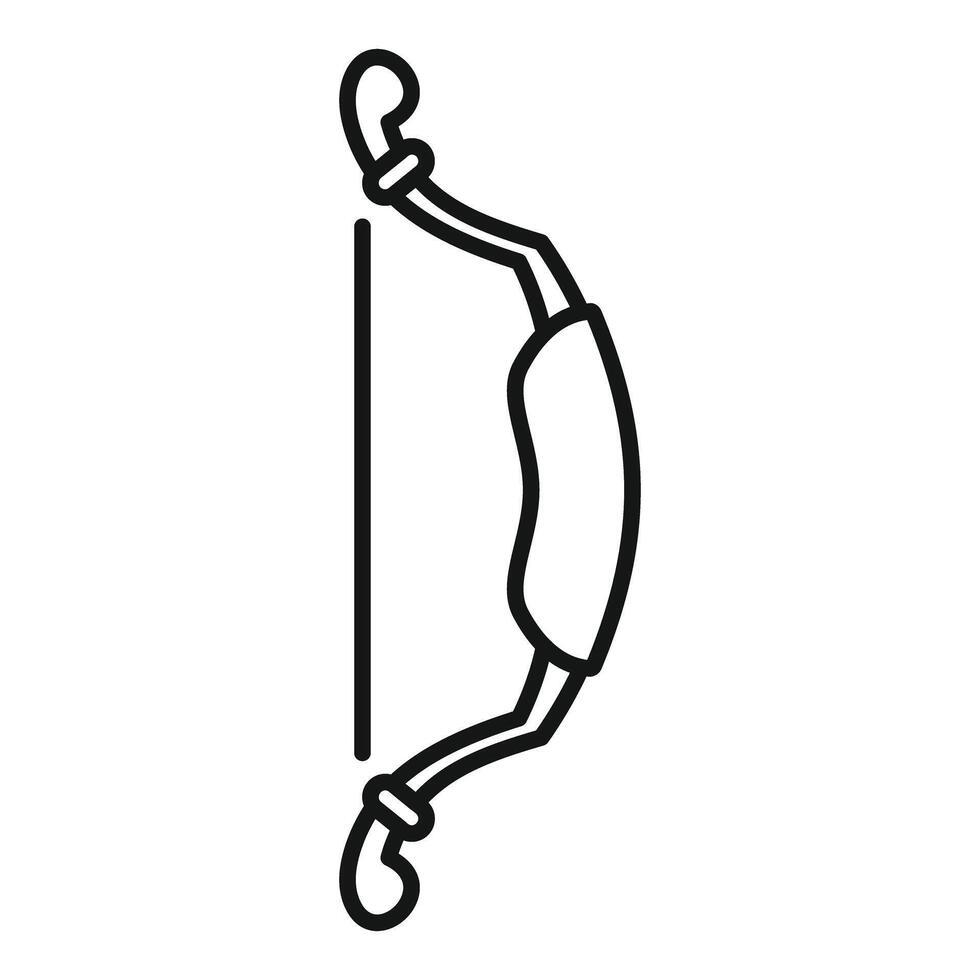 Simple line icon of an archery bow for logos, apps, and design elements vector