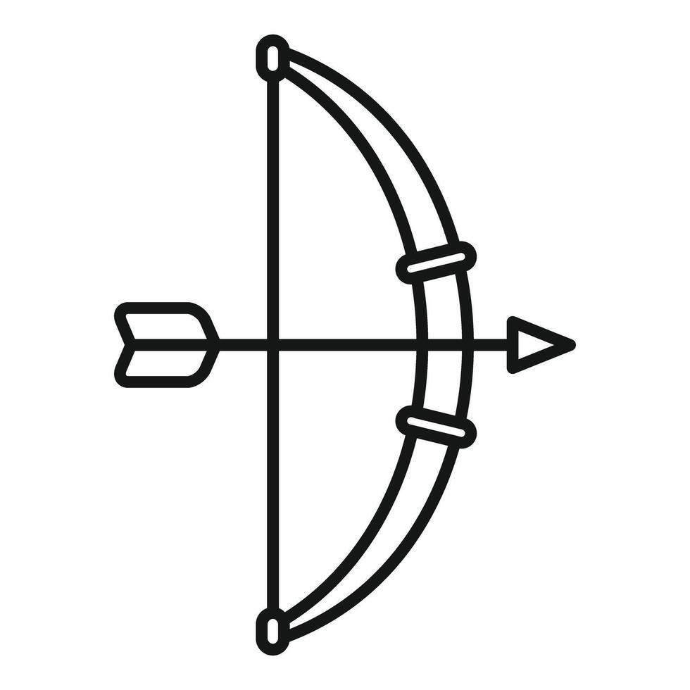 Outline illustration of medieval bow and arrow vector