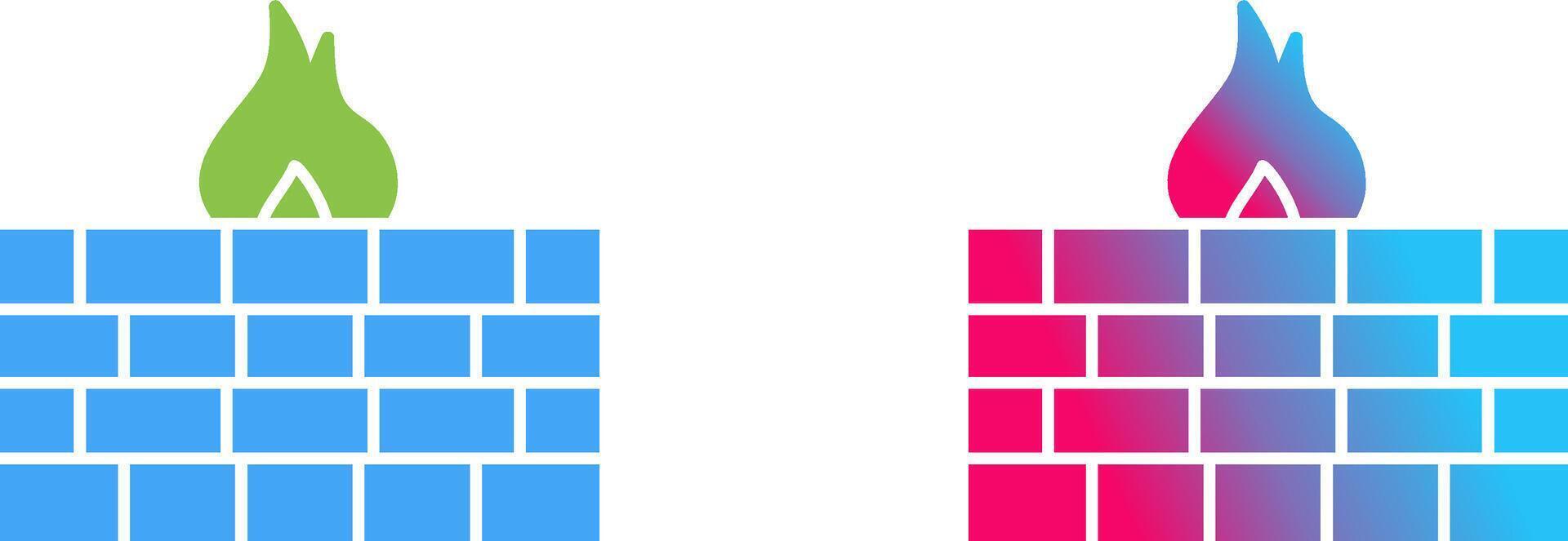 Unique Firewall Icon Design vector