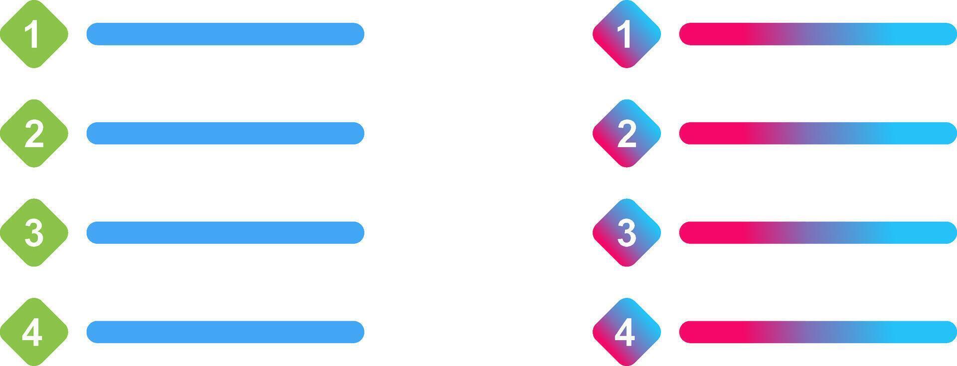 Unique Numbered list Icon Design vector