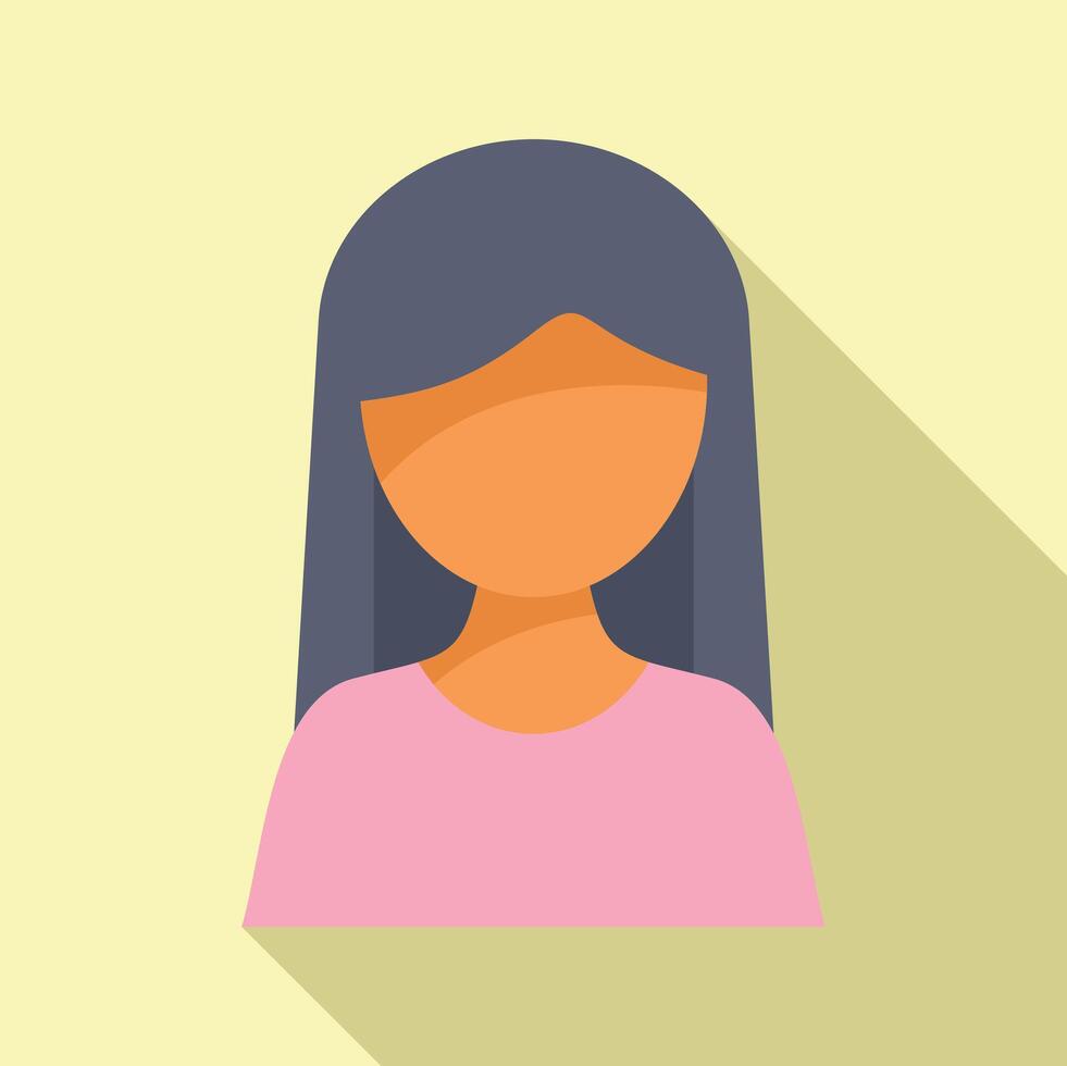 Flat design icon of a woman with shadow vector