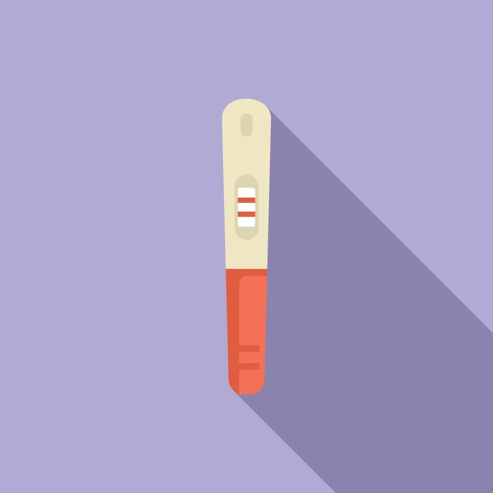 Flat design of a positive result on a pregnancy test with a shadow vector