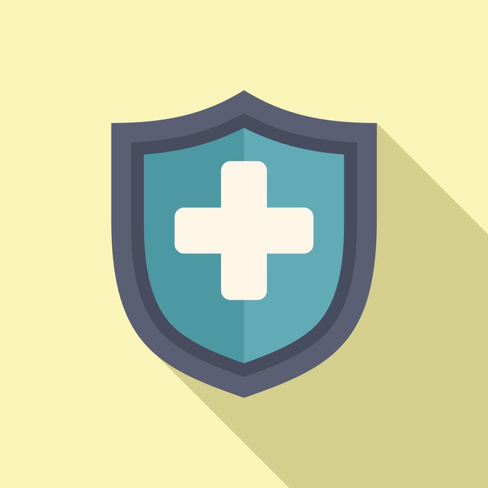 Flat design healthcare shield icon vector