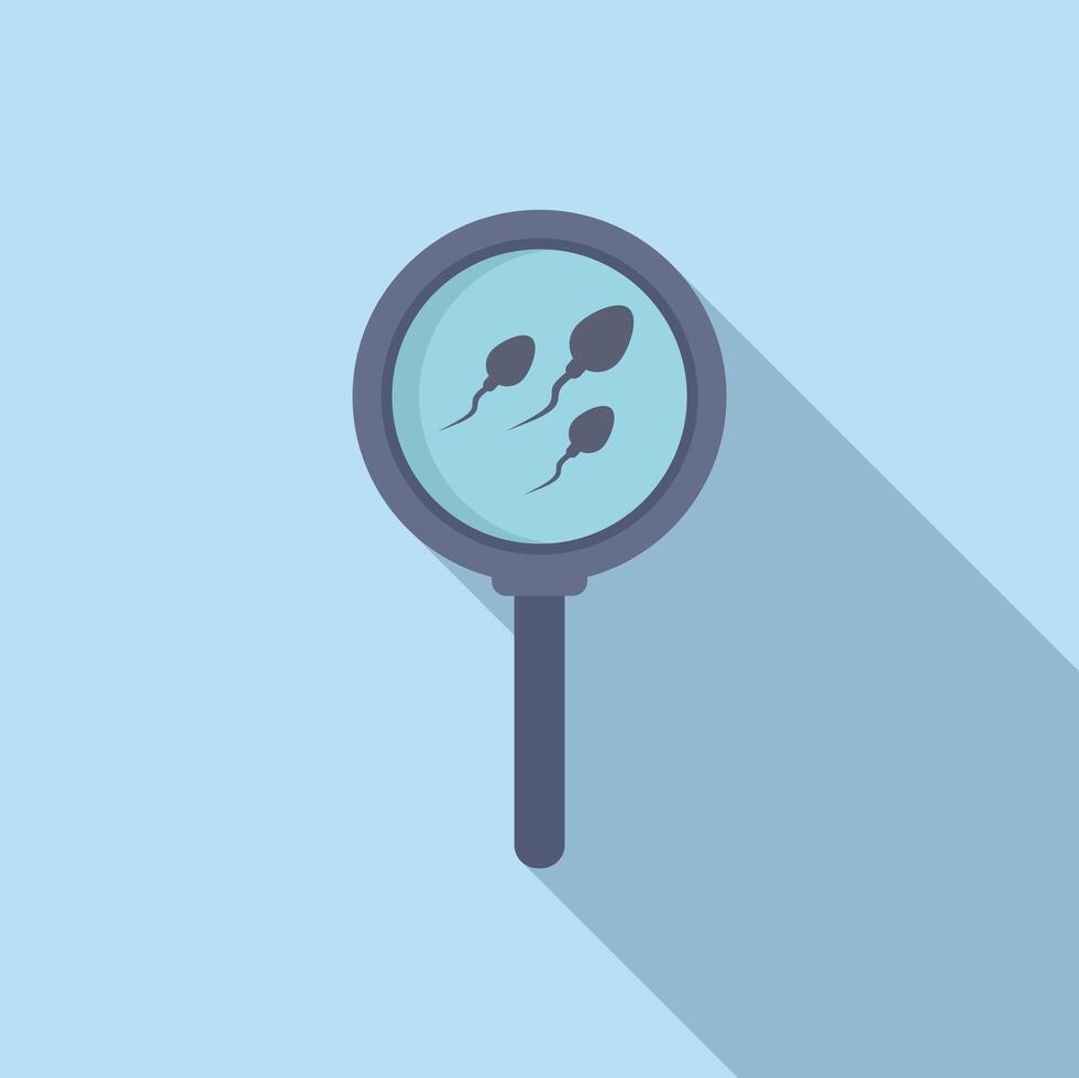Magnified sperm illustration on blue background vector