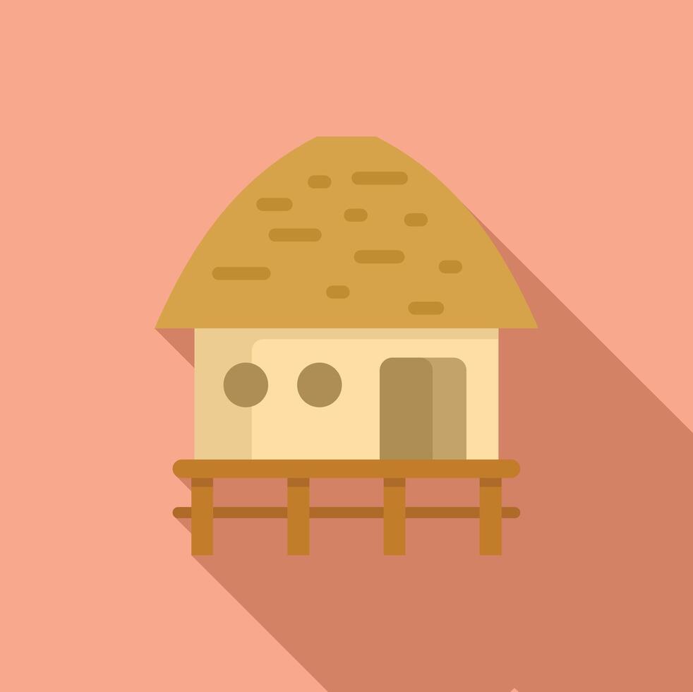 Cartoon cottage on pink background vector