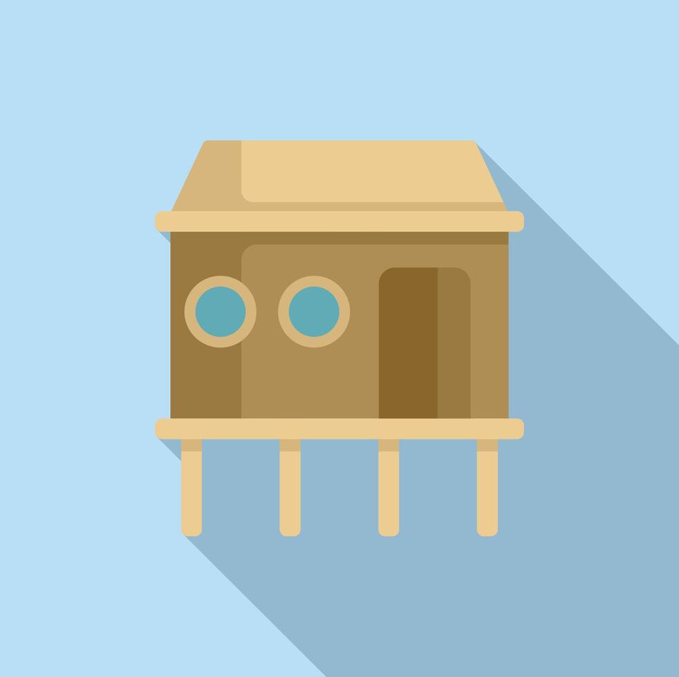 Cartoon beehive on blue background vector