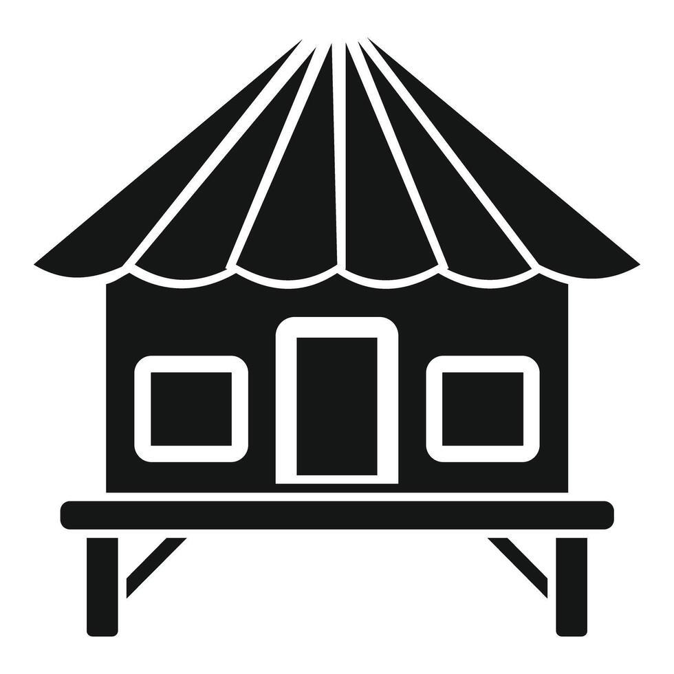 Black and white graphic of a stylized carnival tent, suitable for representing festivals and fairs vector