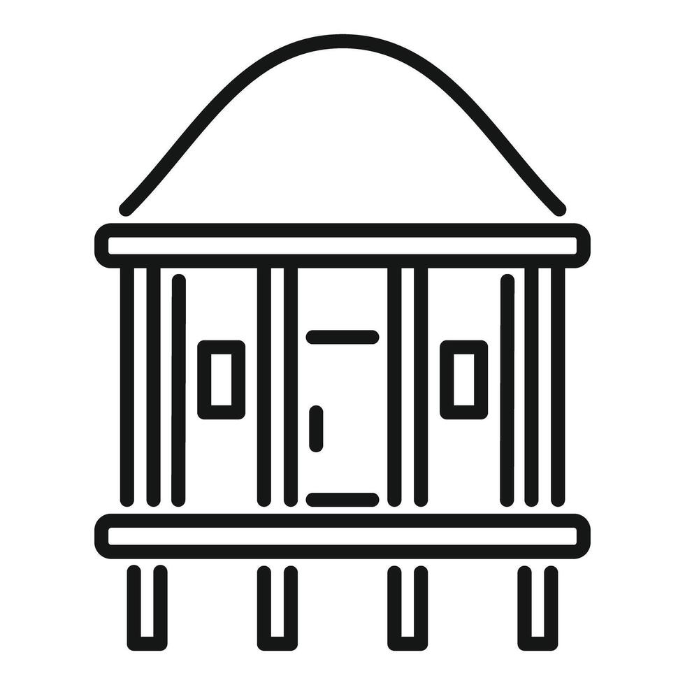 Line art illustration of a classic government building vector