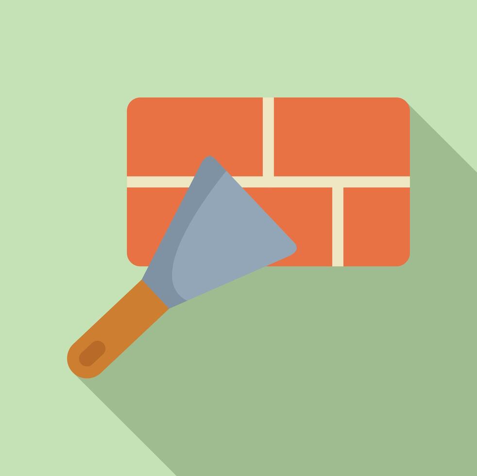 Flat design icon of scraper and tile vector