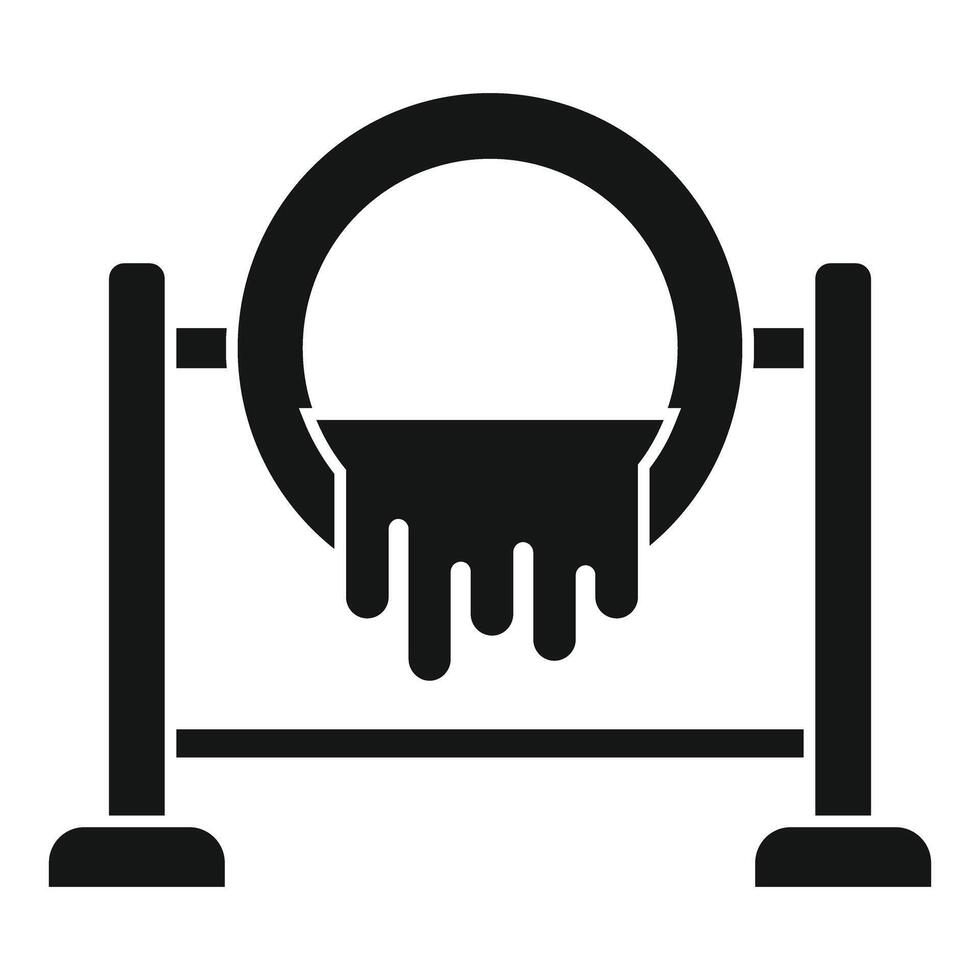 Black silhouette of dripping paint and easel icon vector