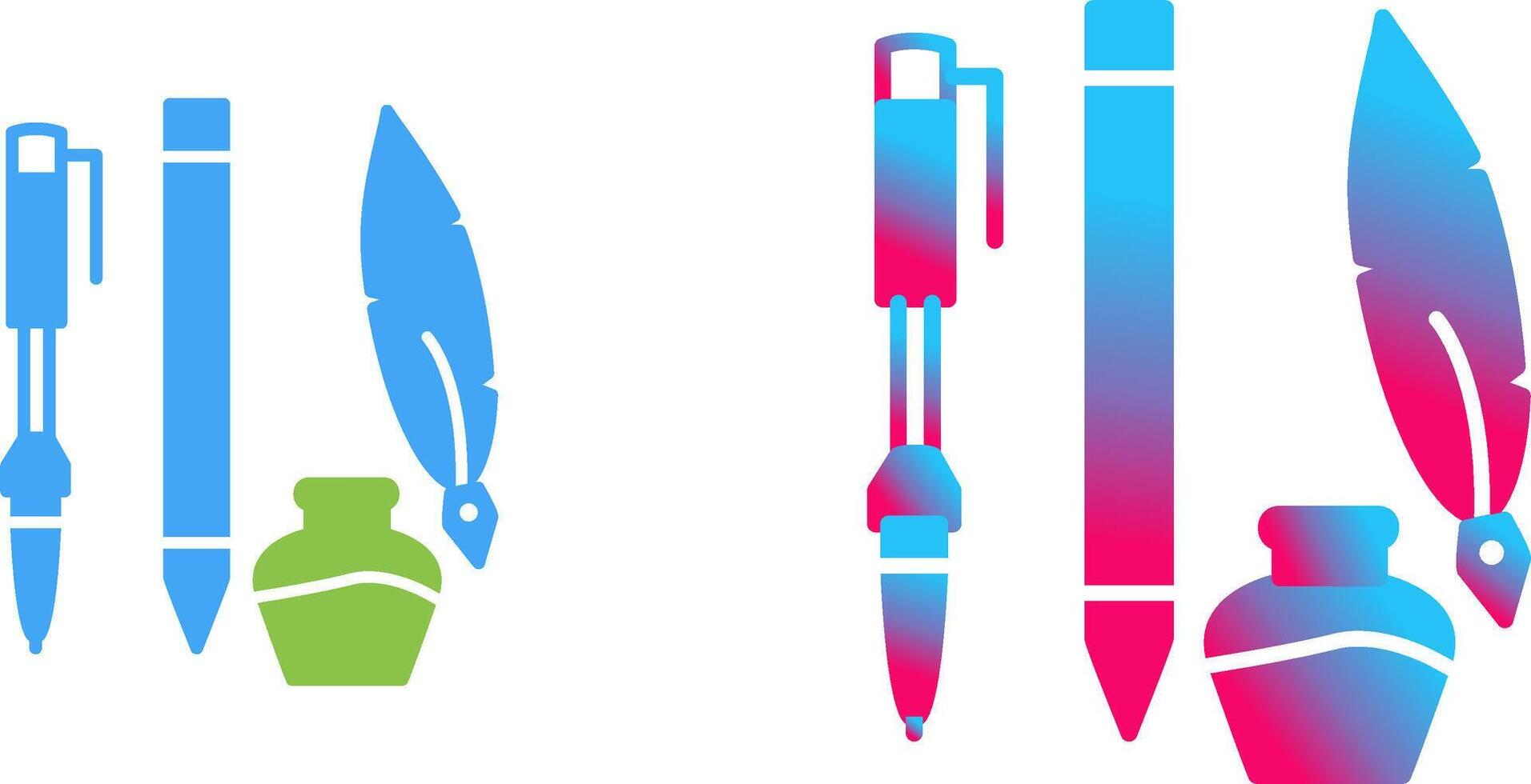 Unique Writing Equipment Icon Design vector