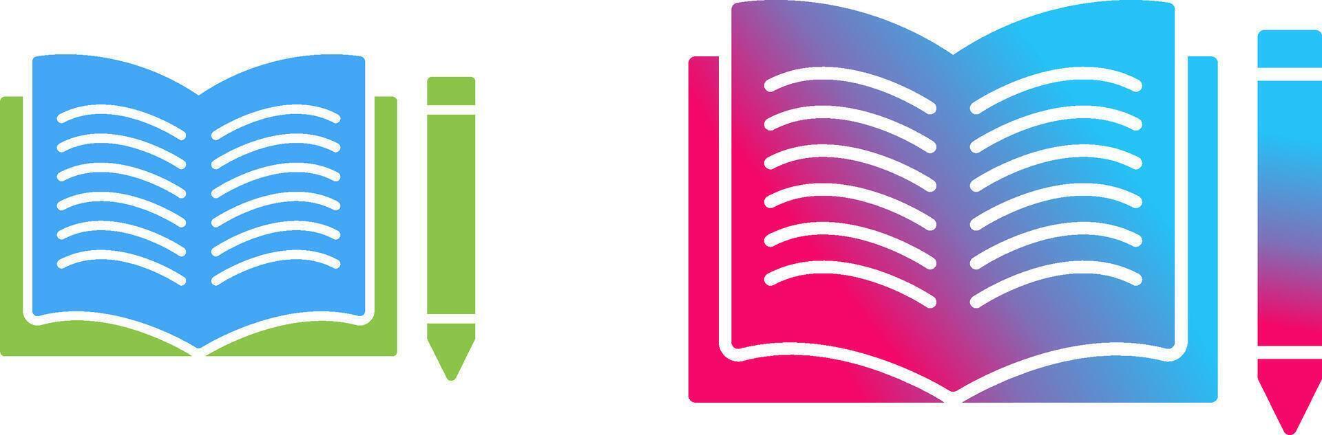 Unique Pencil and Book Icon Design vector
