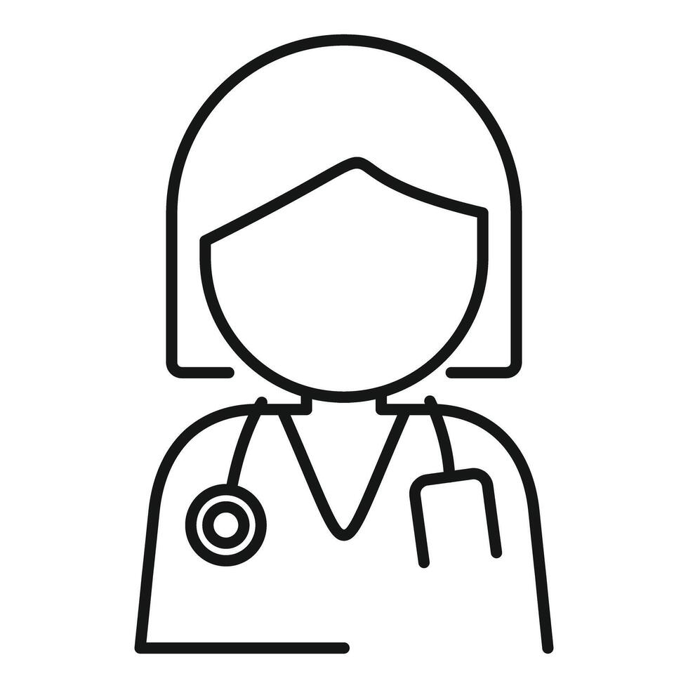 Female doctor line icon illustration vector