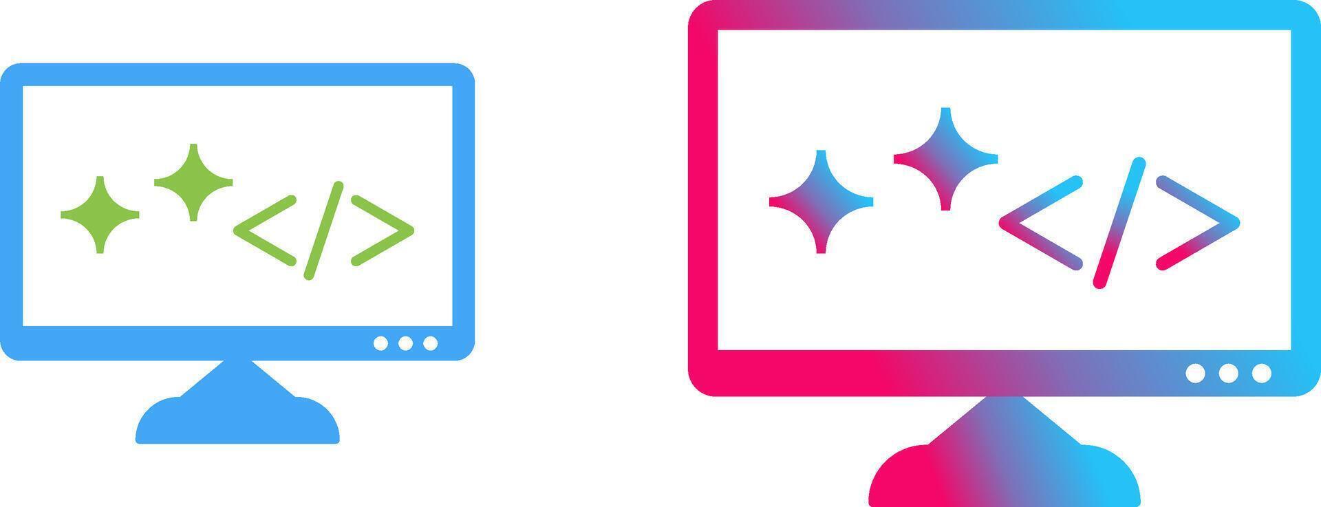 Unique Clean Code Icon Design vector