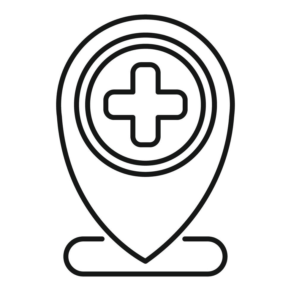 Medical location map pin icon vector