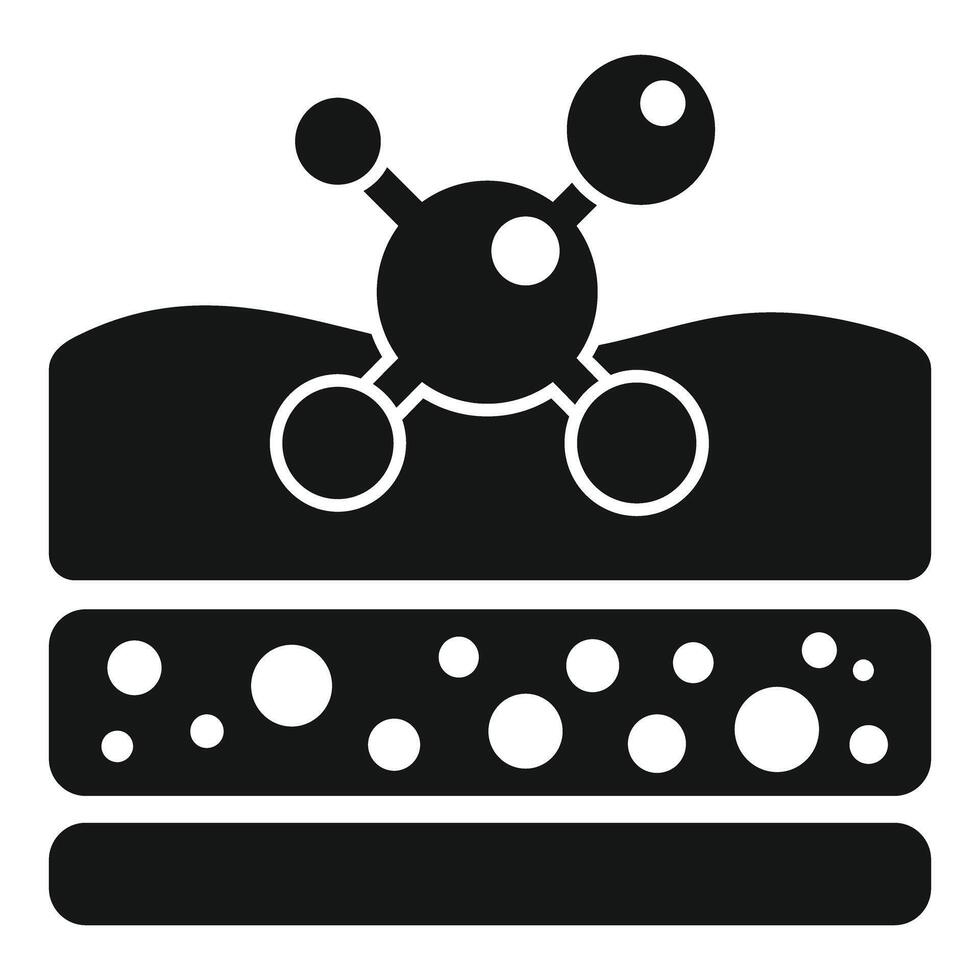 icon of chemistry molecule on lab bench vector