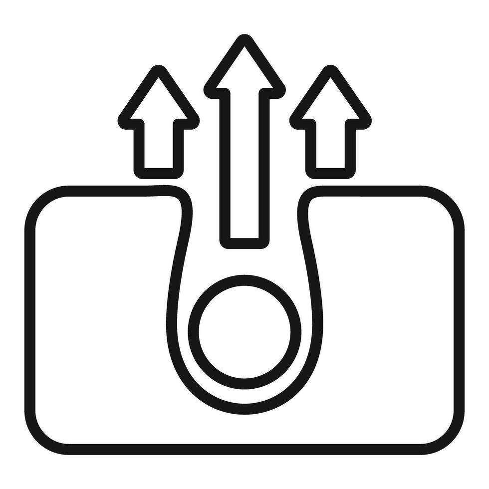 Skin surface temperature icon with upward arrows vector