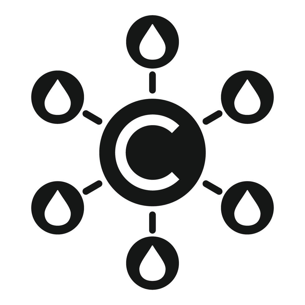 Circular water cycle infographic icon illustration with drops. Arrows vector