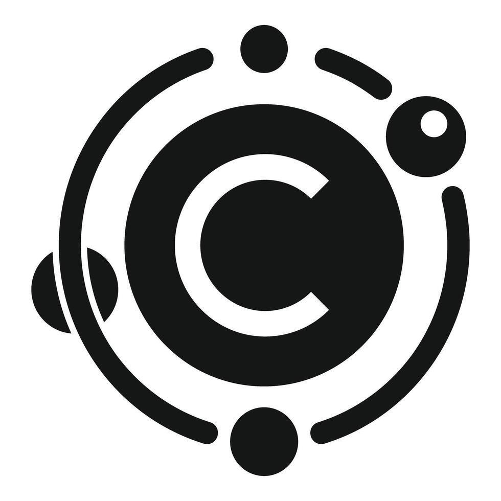 Abstract circular copyright symbol design vector