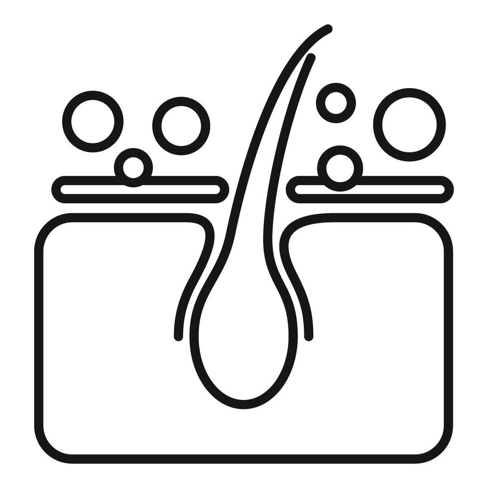 Simple line art representation of a hair follicle, suitable for dermatology and beauty designs vector