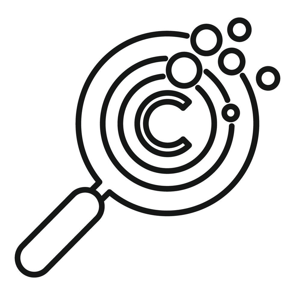Magnifying glass and bubbles icon vector