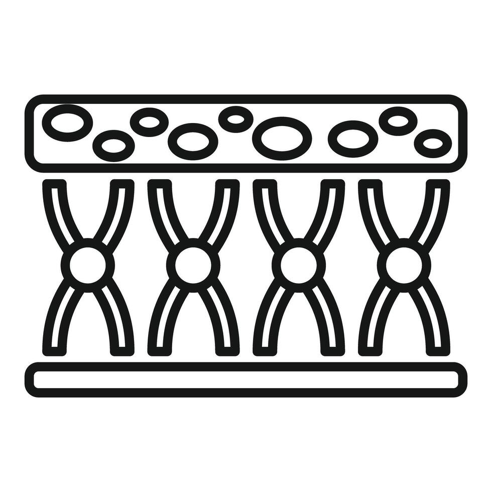 Simplified line art icon of a dna gel electrophoresis, commonly used in molecular biology vector
