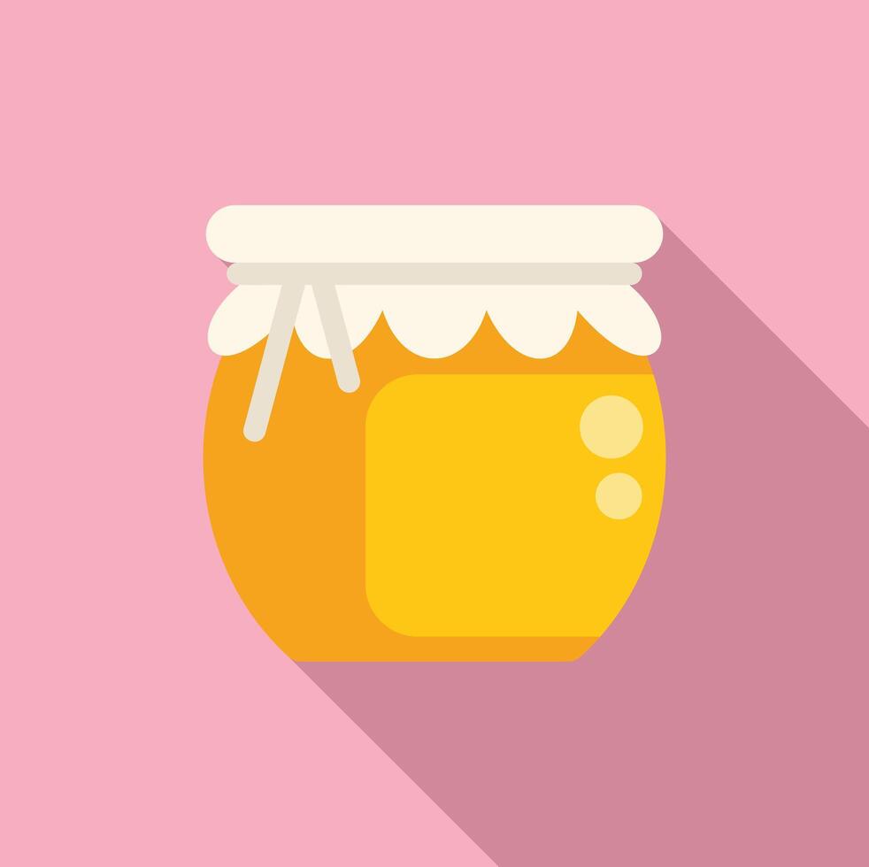 Cartoon honey jar on pink background vector