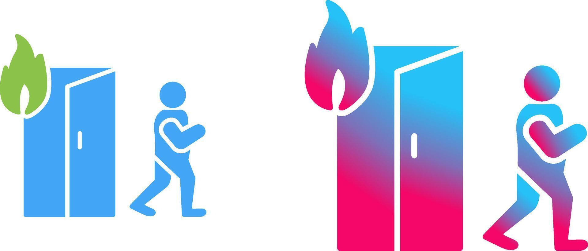 Unique Running from Fire Icon Design vector