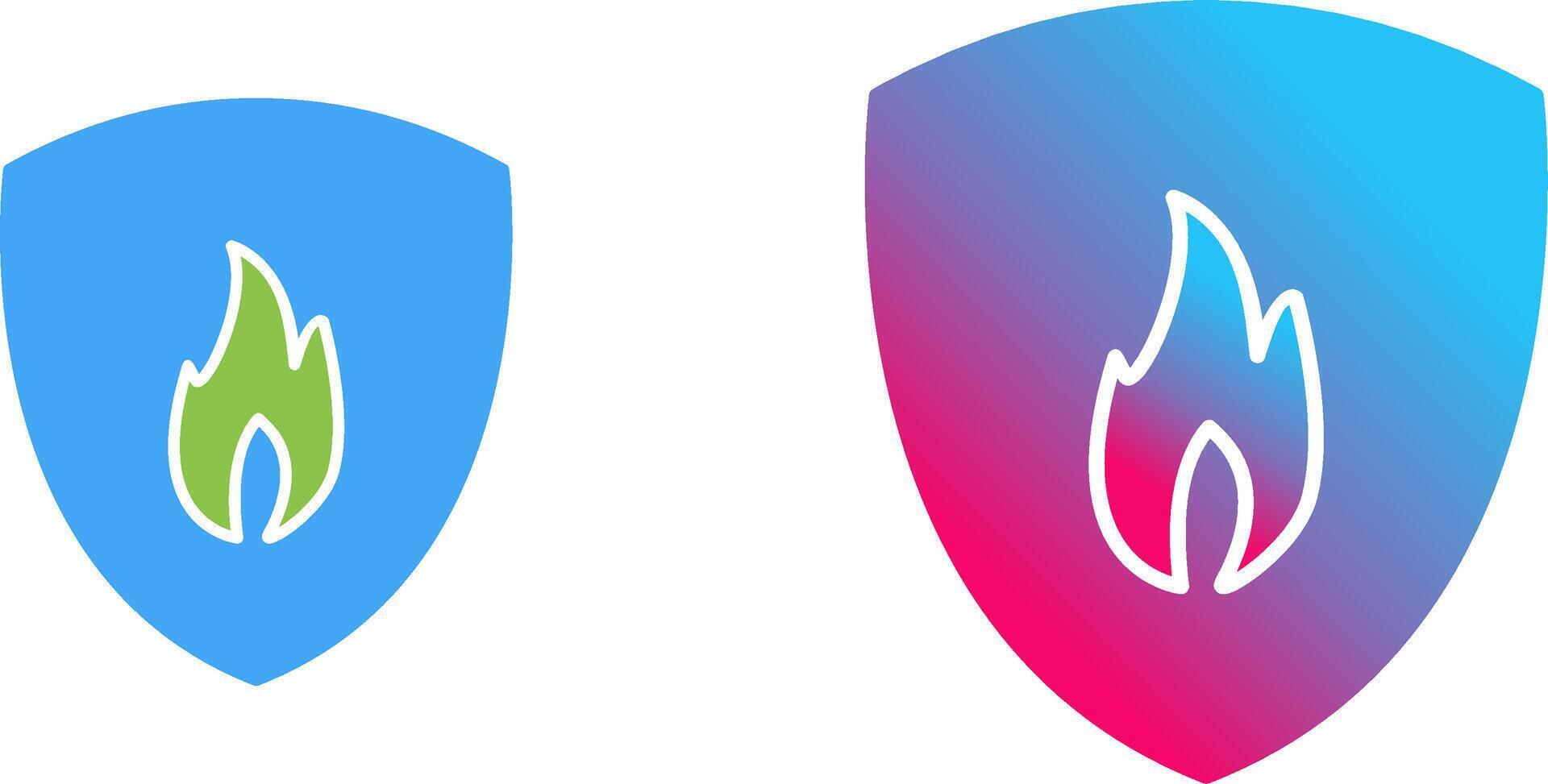 Unique Fire Shield Icon Design vector
