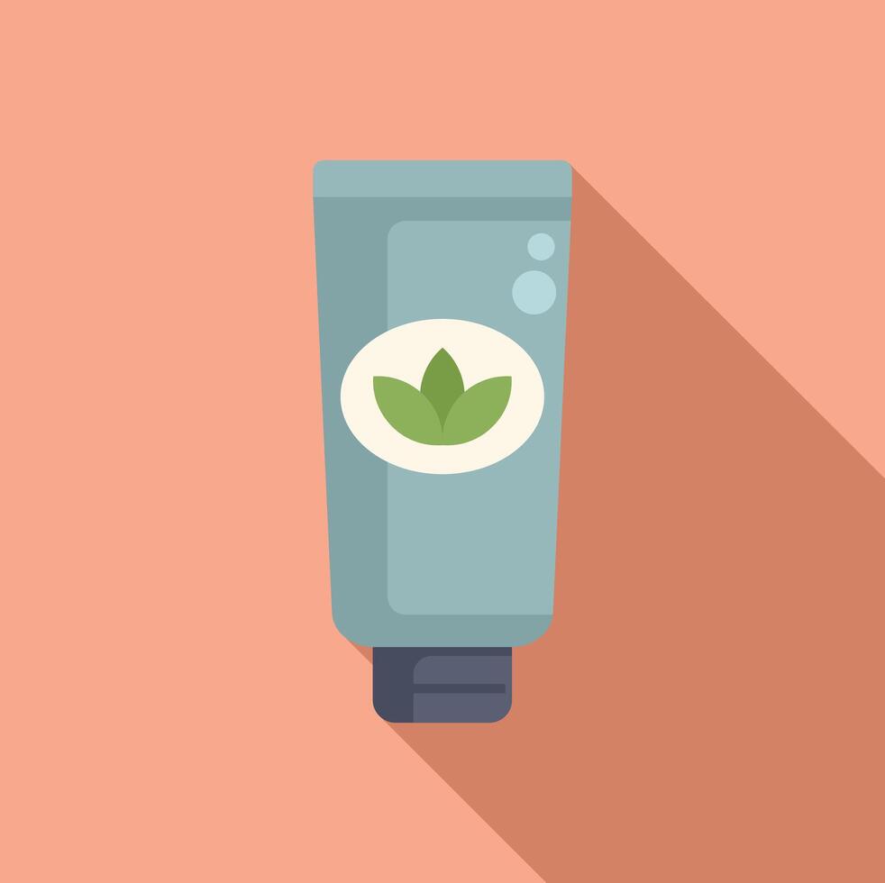 Flat design natural cosmetic tube on pastel background vector