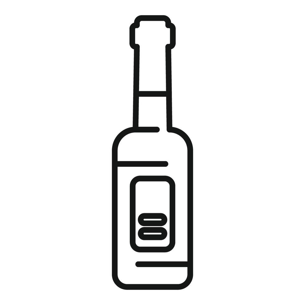 Minimalist line art beer bottle icon vector