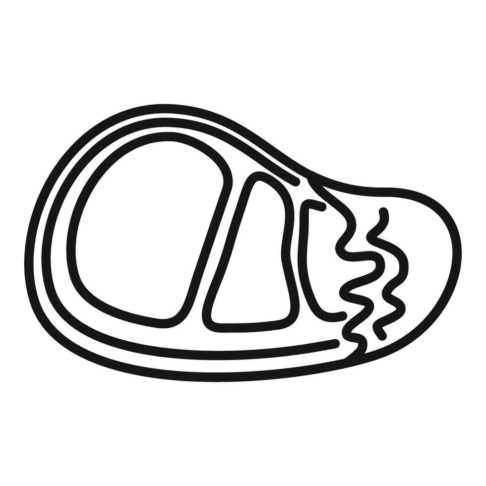 Simplified black line art of a steak, ideal for menus and foodrelated design vector