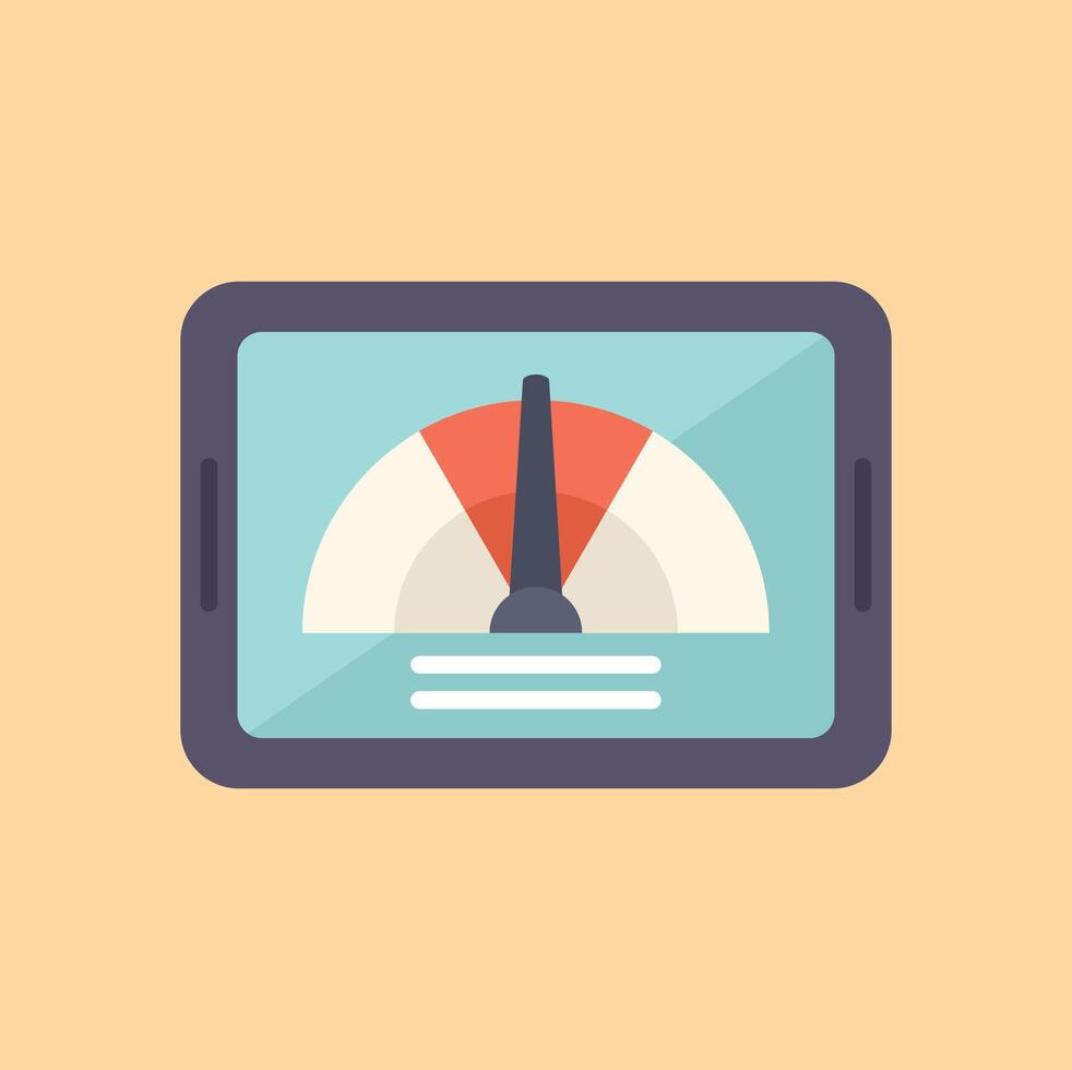 Vintage speedometer icon on peach background vector