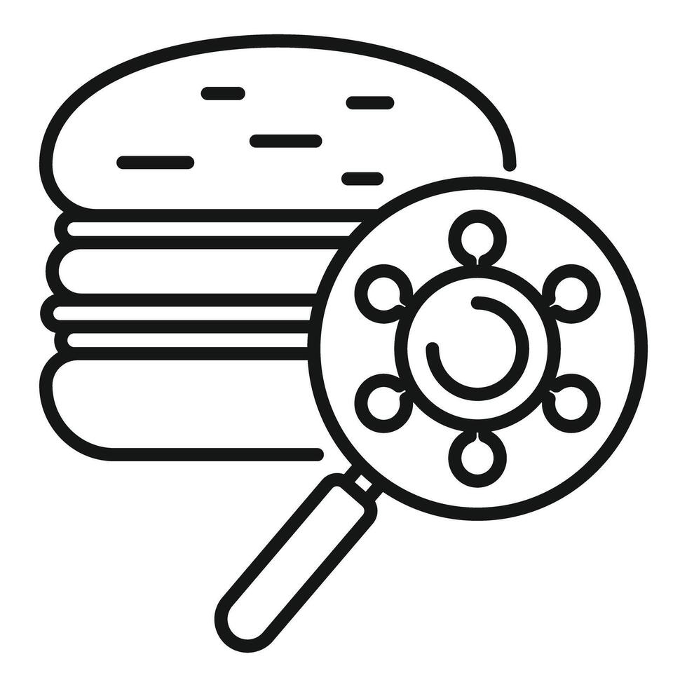 Fast food health concept with burger and virus icon vector