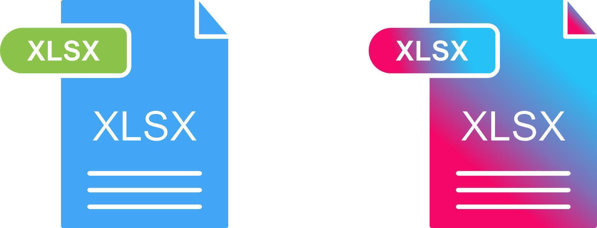 XLSX Icon Design vector