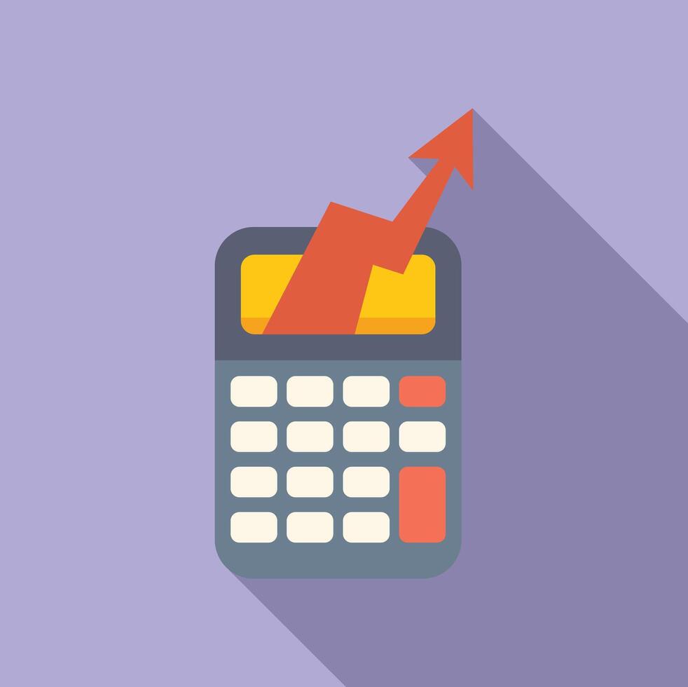 Financial growth concept with calculator and arrow vector