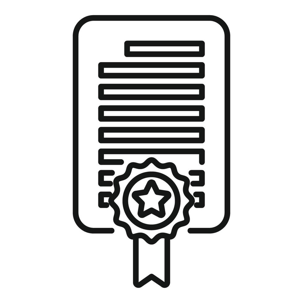 Certificate of achievement icon outline vector