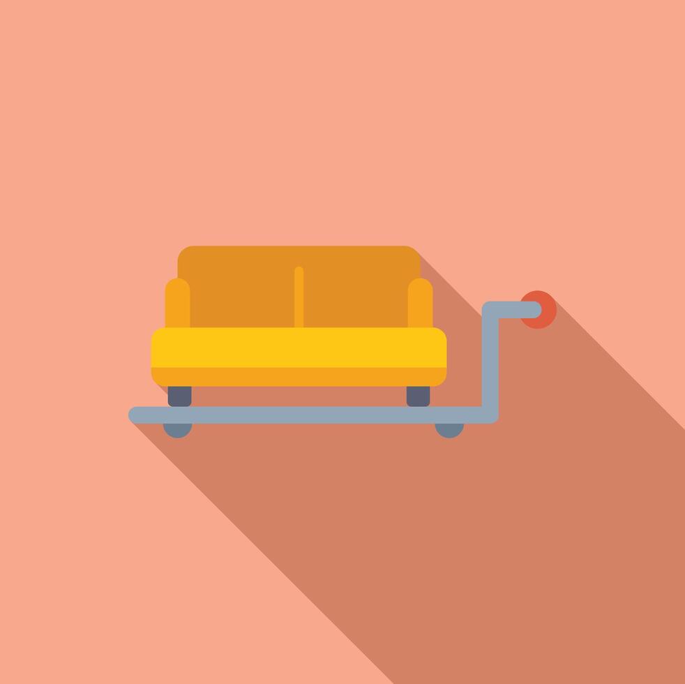 Moving day concept with sofa on dolly illustration vector