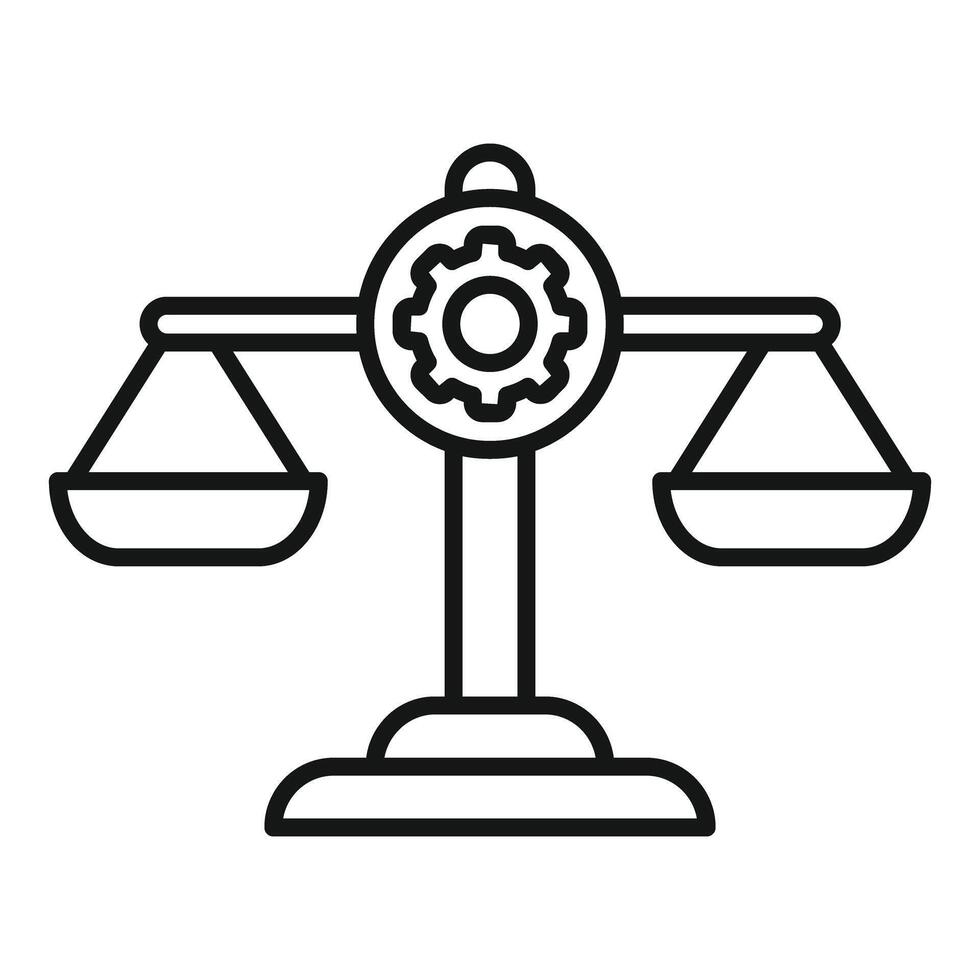 Line art scale of justice illustration vector