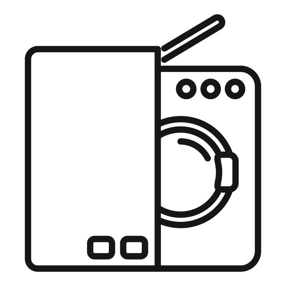 Line art illustration of a combo washer dryer vector