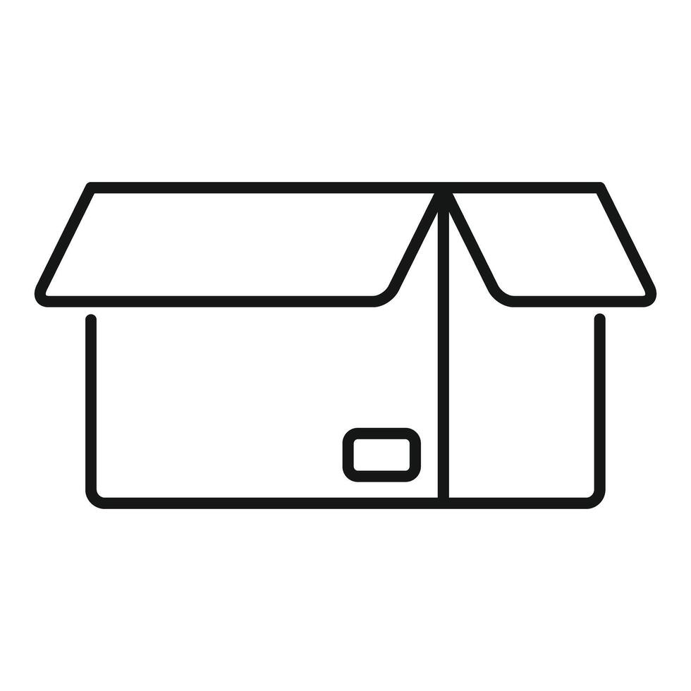 Outline of a simple cardboard box icon vector