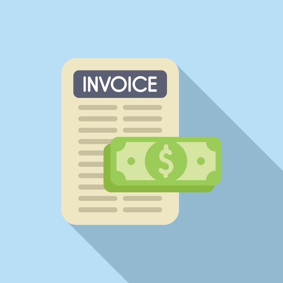 Flat design invoice and money illustration vector