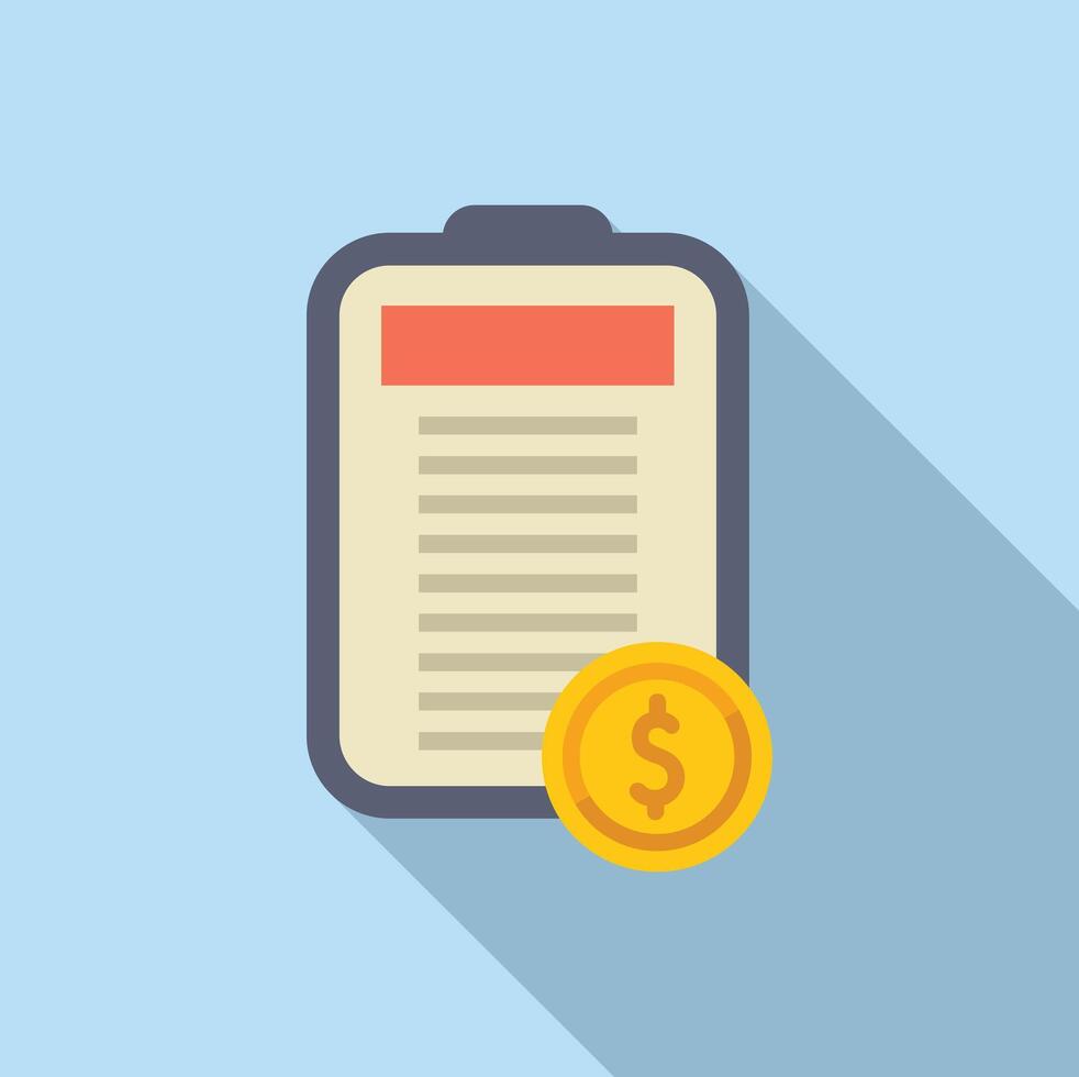 Budget planning icon with clipboard and coin vector