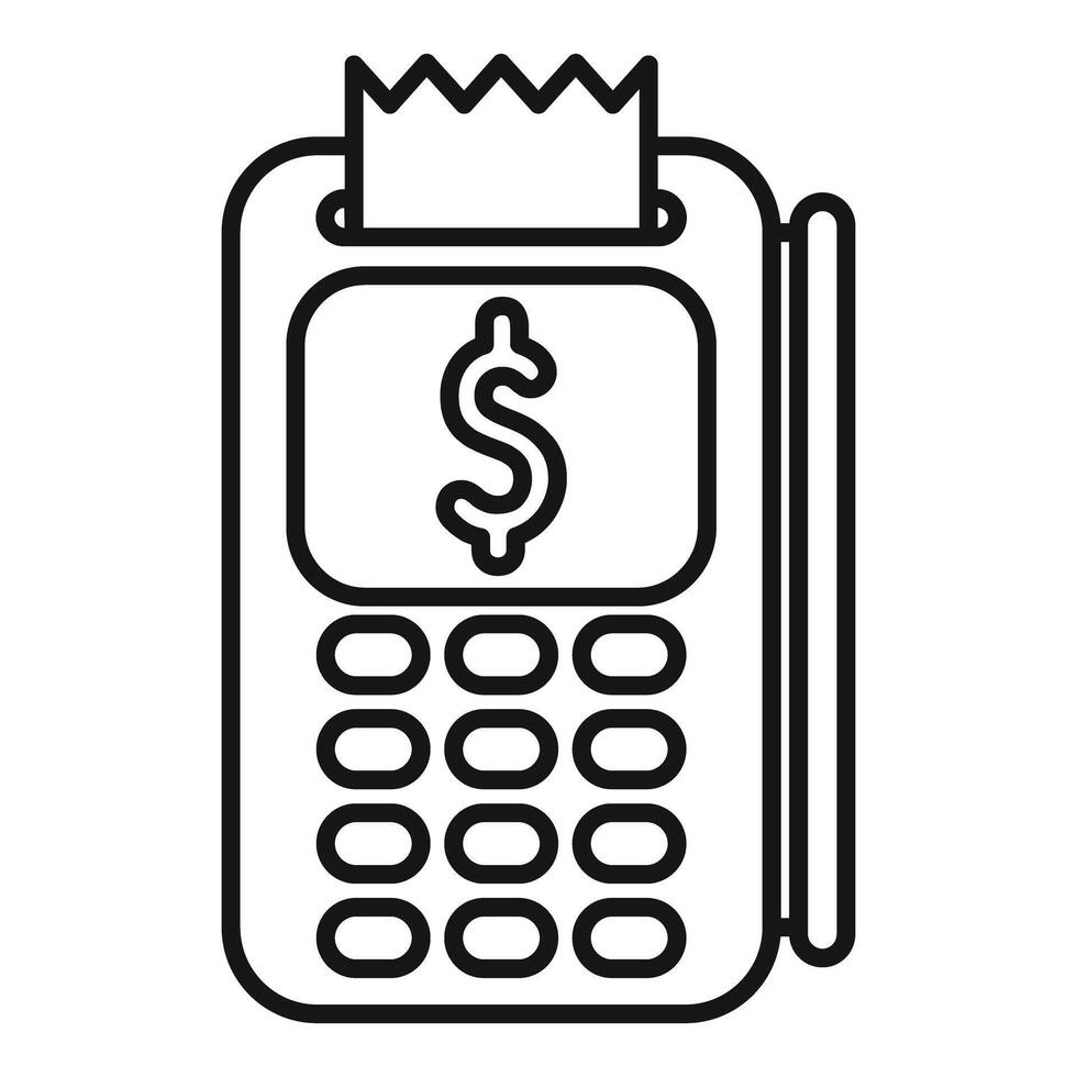 Line art illustration of a pointofsale credit card machine vector