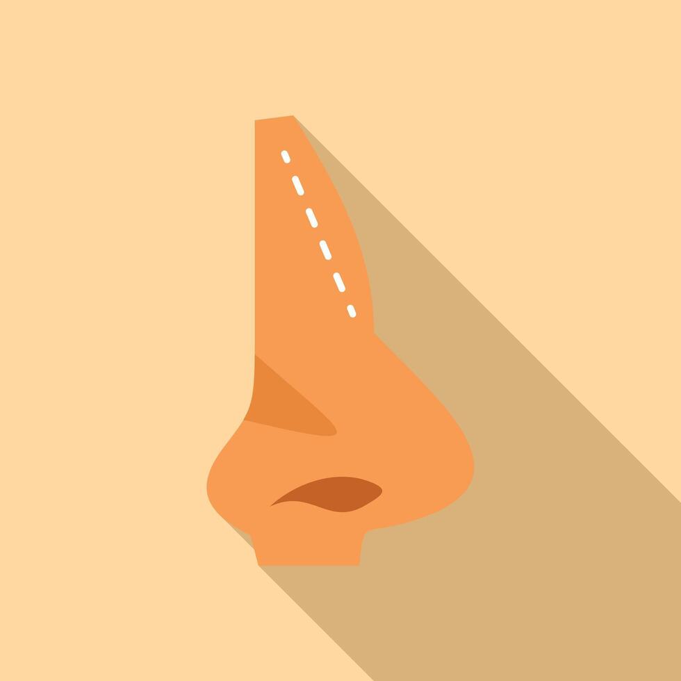 Minimalist cartoon nose shadow illustration vector