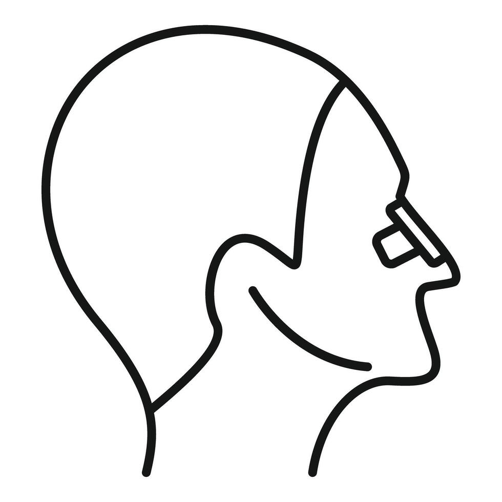 Simplistic human head profile line drawing vector