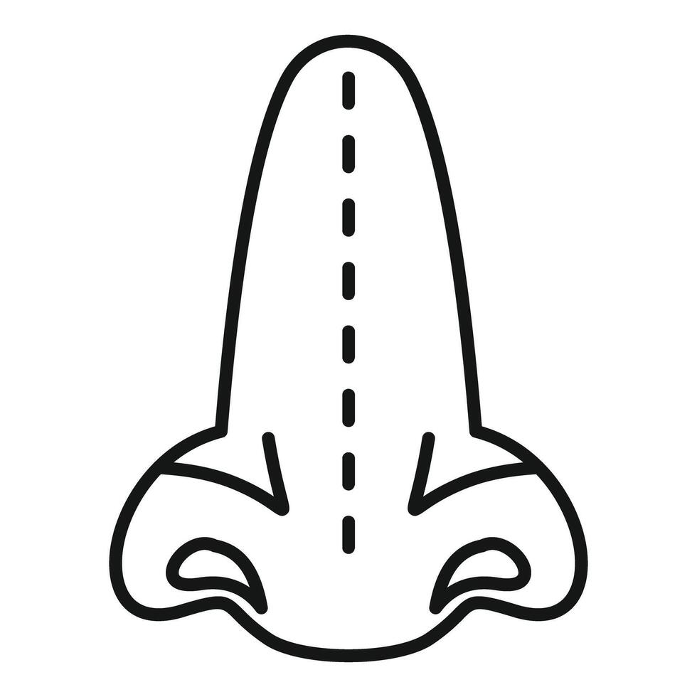 Line art illustration of a nose vector