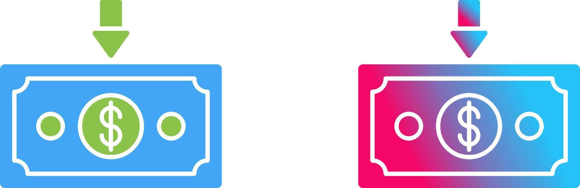 Money Down Icon Design vector