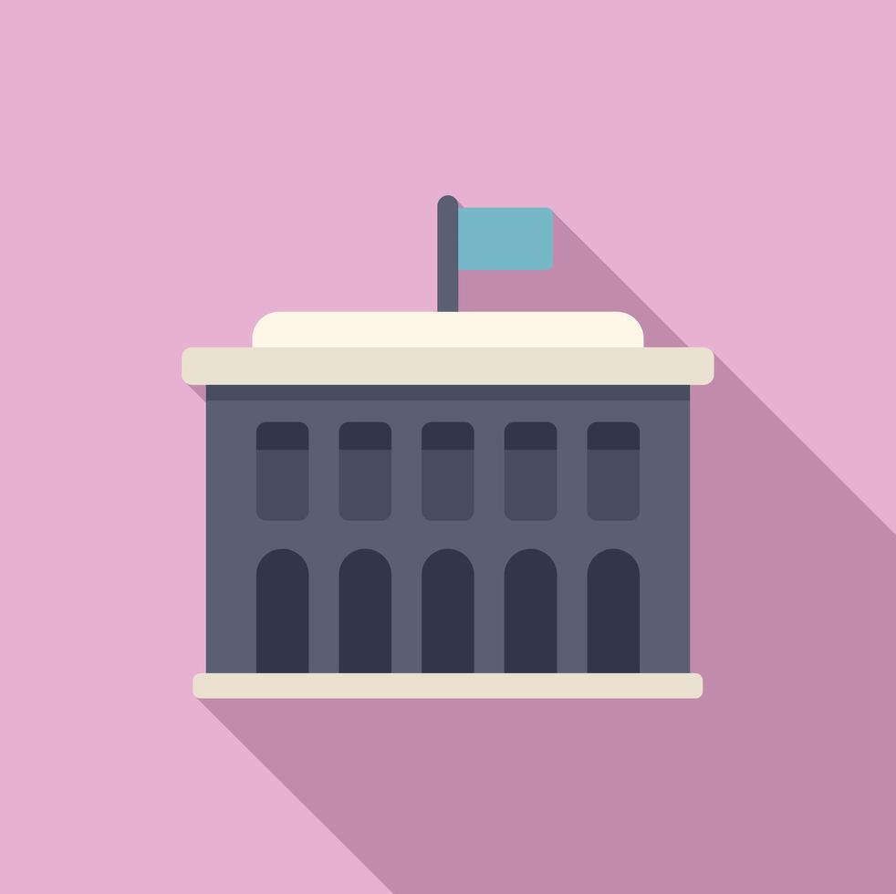 Flat design icon of government building vector
